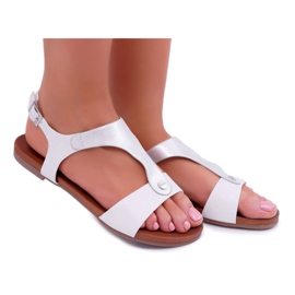 S.Barski Damen Sandalen Flach Weiß Verner