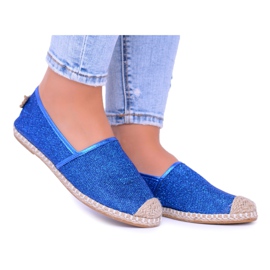 Lu Boo Cornflower Damen Espadrilles Slip On Brokat Miravet blau