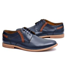 Bednarek Polish Shoes Herren Brogues Bednarek Leder Marineblau Millo