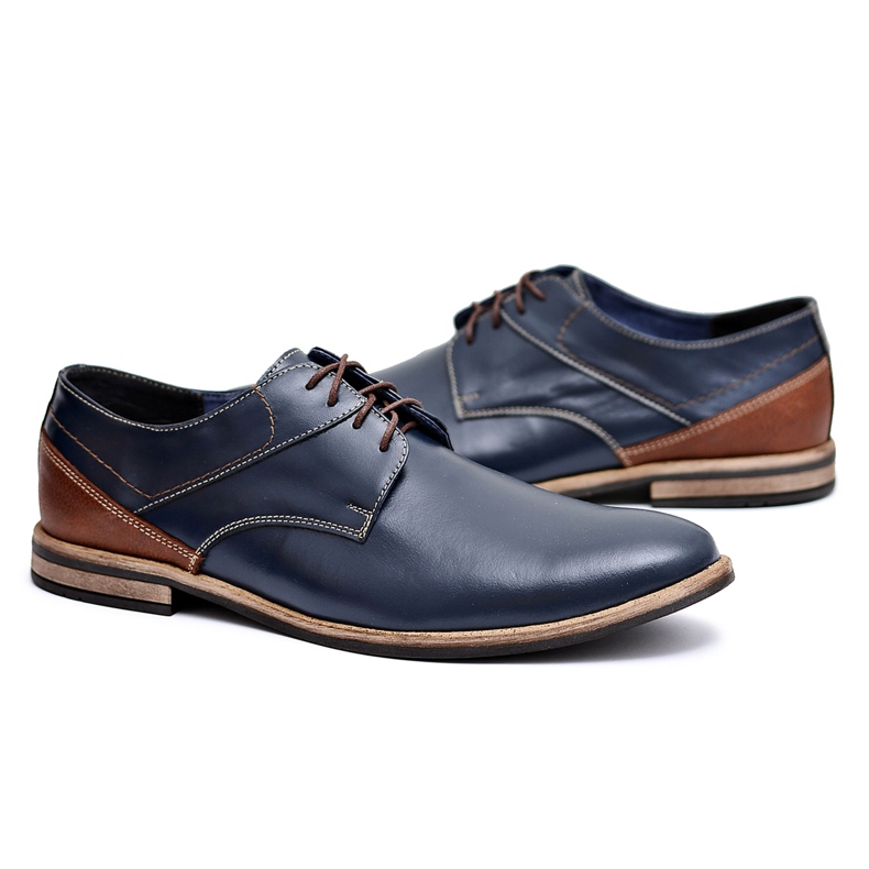 Bednarek Polish Shoes Herren Brogues Bednarek Elegantes Leder Marineblau Marcelo navy blau