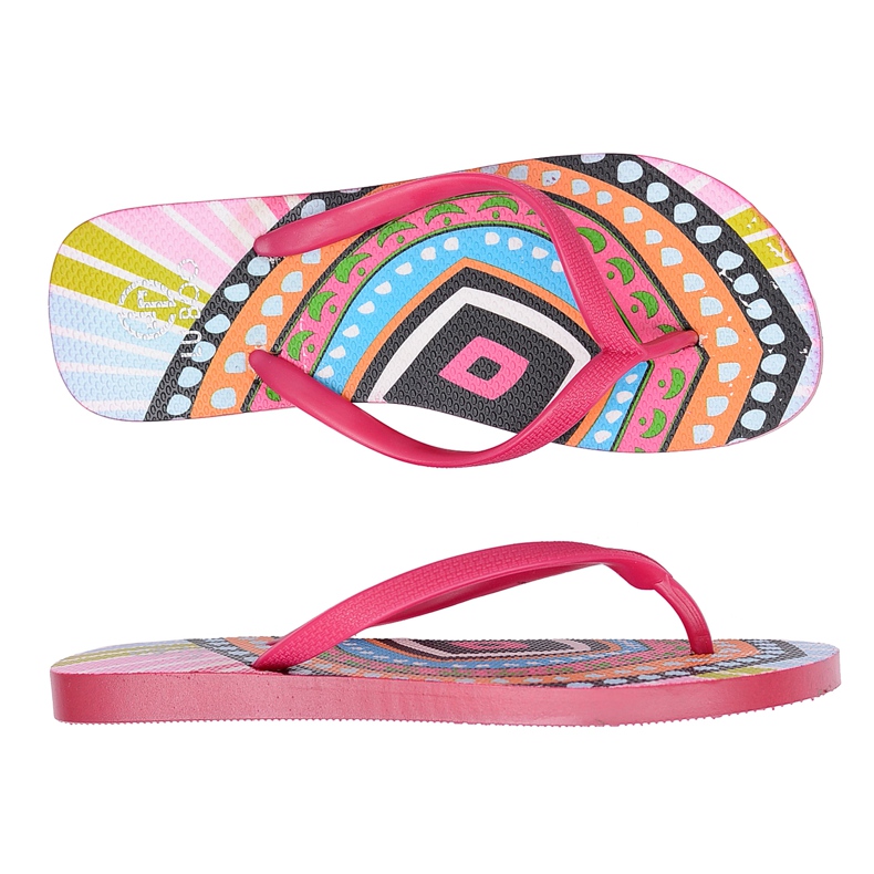 Lu Boo | Szałowe Pink Aztec Havanna Flip-Flops rosa