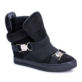 Damen Sneaker Lu Boo mit Gummibändern Schwarze Pumps