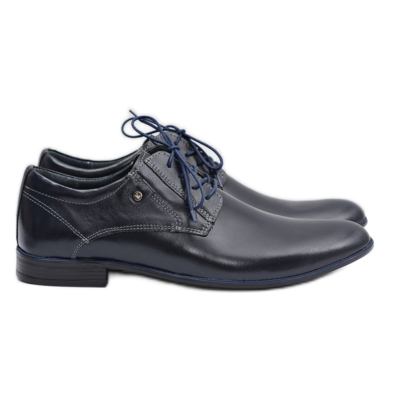 KOMODO Marineblaue elegante Lederschuhe von Massimiliano navy blau