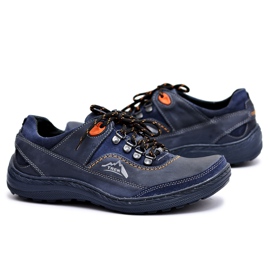 Gino Tuzzi Navy Herren Trekking-Lederschuhe Fredo marineblau