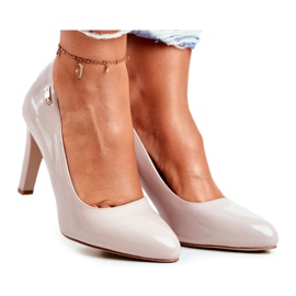 Damen Pumps Sergio Leone Light Grey On a Bar Campbell Lack grau