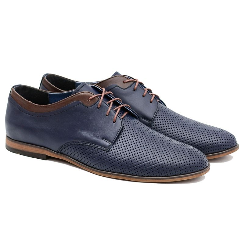 Gejms Durchbrochene Herren-Lederschuhe Ettore Granat schwarz