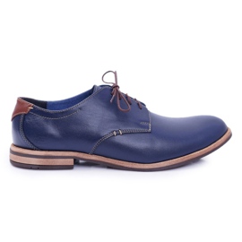Bednarek Polish Shoes Elegante marineblaue Herrenschuhe von Feliciano navy blau