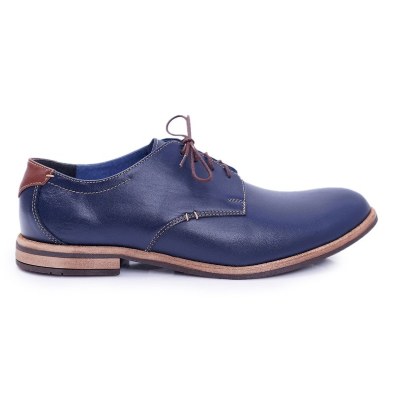 Bednarek Polish Shoes Elegante marineblaue Herrenschuhe von Feliciano navy blau