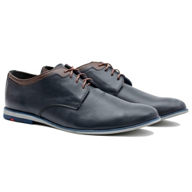 Gejms Herren Marineblaue Leder Gianni Schuhe