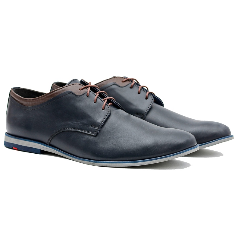 Gejms Herren Marineblaue Leder Gianni Schuhe navy blau