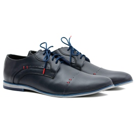 Gejms Elegante Herren Lederschuhe Isacco Navy marineblau