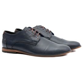 Gejms Herren Leder Marineblau Schuhe Livio
