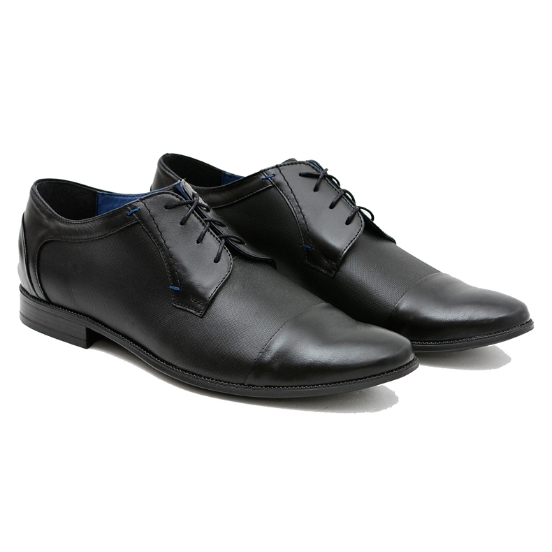 Gejms Leder Herren Formale Schwarze Schuhe Leopoldo