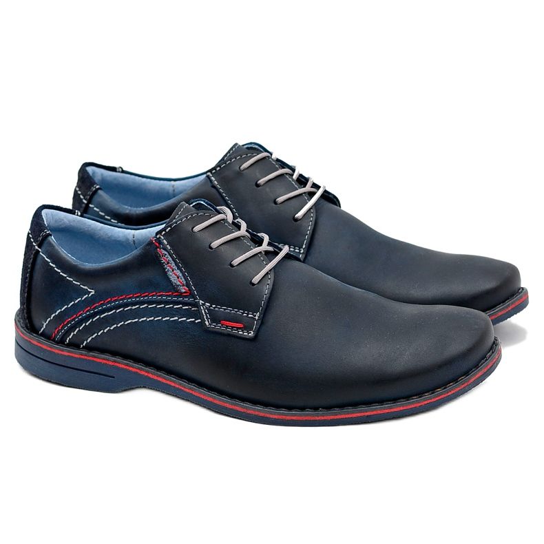 Gino Tuzzi Marineblaue Lederschuhe von Martin navy blau
