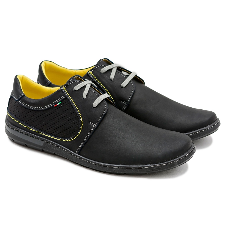 Gino Tuzzi Perforierte schwarze Herren Leder Vincenzo Schuhe