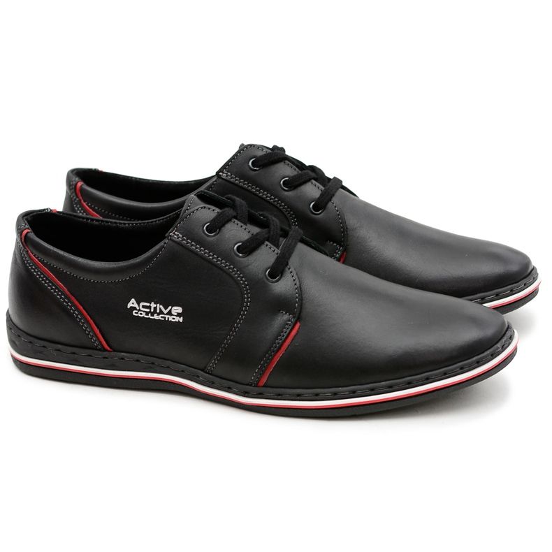 Joker Schwarze Herrenschuhe aus Leder von Marko