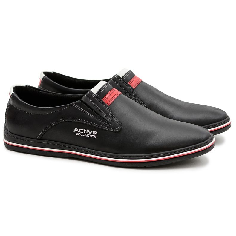 Joker Slip-on Herrenschuhe aus schwarzem Leder Mellos