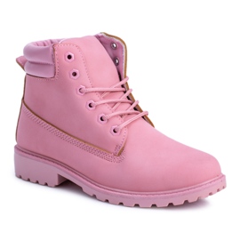 SEA Pastell Timber Stiefel für Damen Puderrosa Lucy