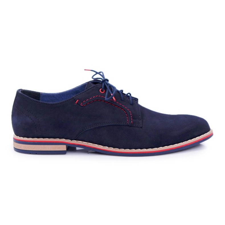 Bednarek Polish Shoes Herren Brogues Bednarek Elegant Nubukleder Marineblau Pietro navy blau