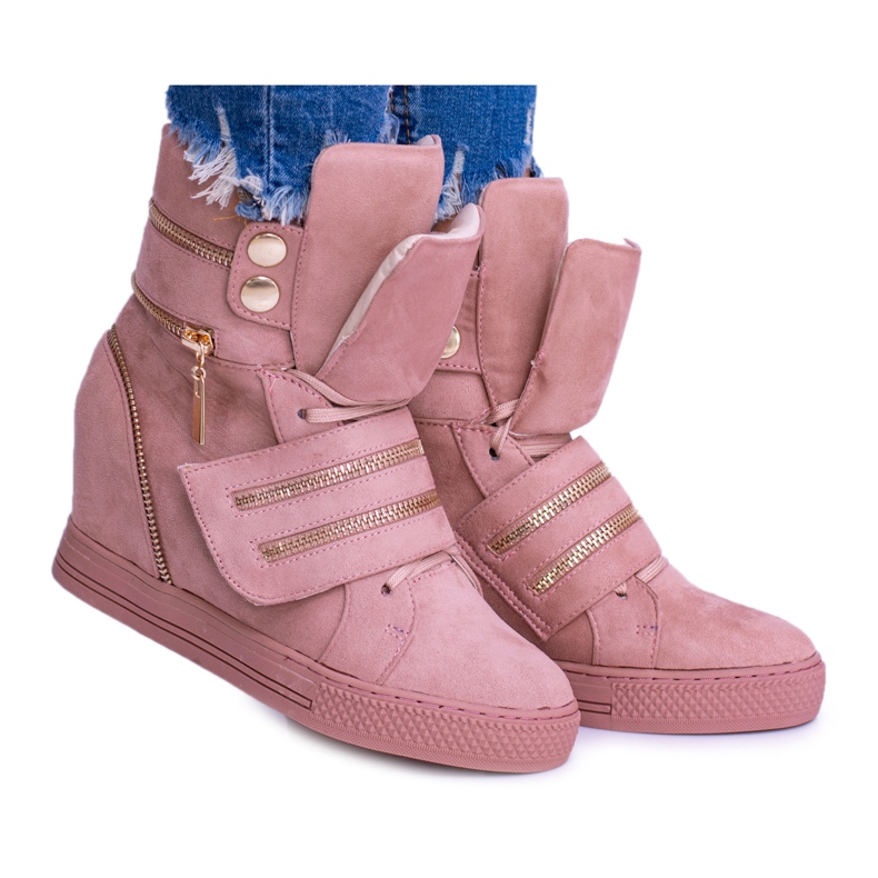 Damen Sneaker Lu Boo On Wedge Pink Fluff rosa