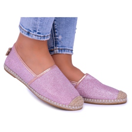 Lu Boo Glitter Damen Rosa Espadrilles Slip On Miravet