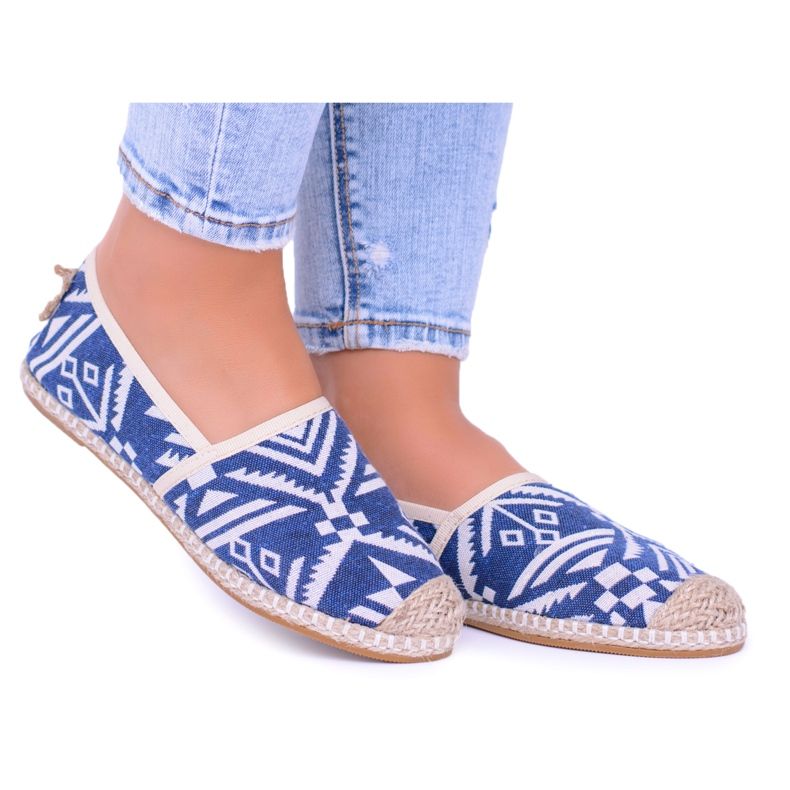 Lu Boo | Aztec Bimbi Blue Leinen Espadrilles für Damen blau