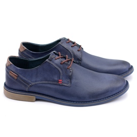 KOMODO Herren Marineblaue Leder Freizeitschuhe Freddy