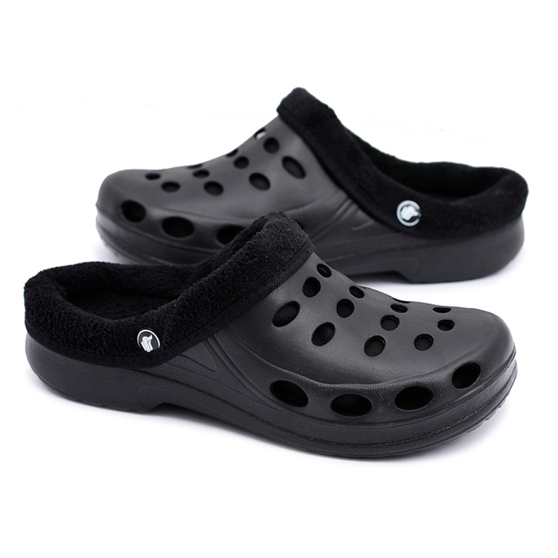 Flameshoes Herren Hausschuhe Warme Sandalen Schwarz Kroks Eva