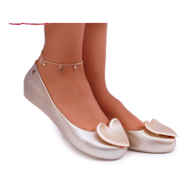 HV Gold Damen Ballerinas Meliski Hearts Diamond golden