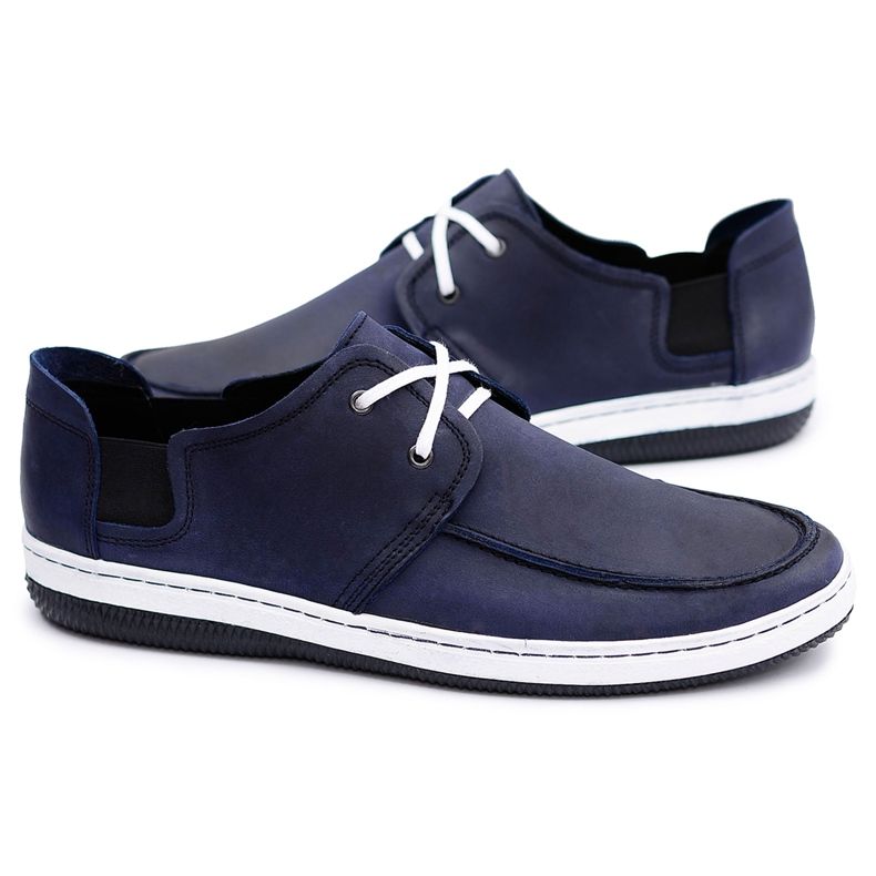 Polbut Gomez-Schuhe aus Leder in Marineblau für Herren navy blau
