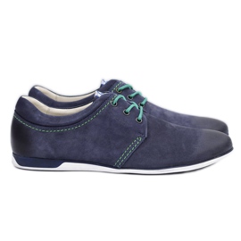 Krisbut Dunkelblaue Herren Leder Dimonde Schuhe marineblau