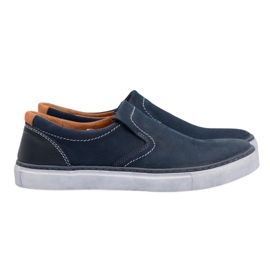 Neex | Polnische Slip-On Leder Herren Jazzy Schuhe marineblau