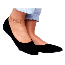 PS1 Schwarze Damen Ballerinas Wildleder Bueno