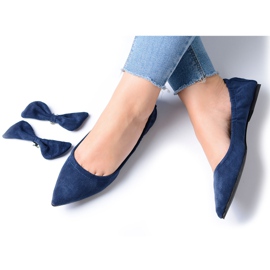 Lu Boo Marineblaue Ballerinas Moments mit abnehmbarer Schleife
