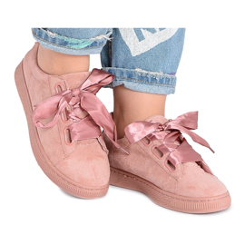 BUGO Rosa Wildleder Damen Sneaker Bänder