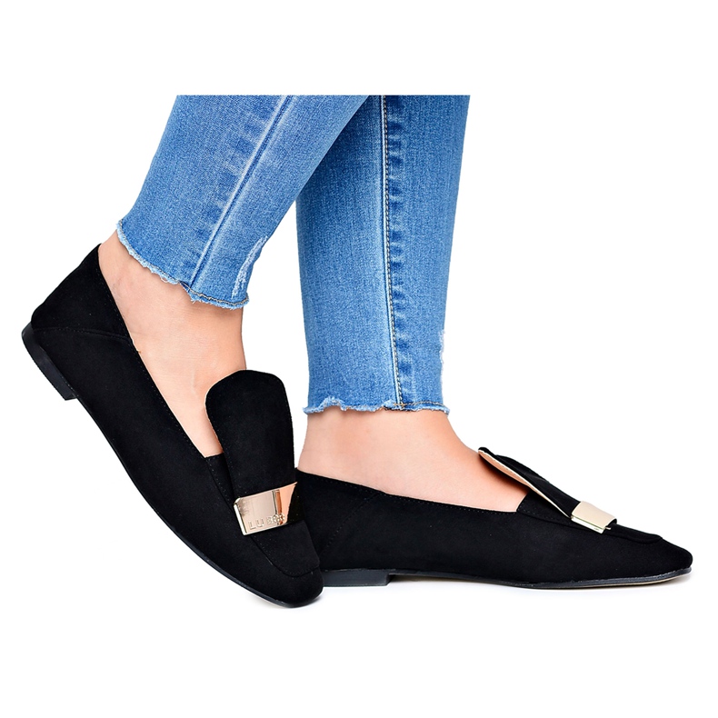 Damen Slipper Gold Abzeichen Schwarz Lordsy Lu Boo Harlem