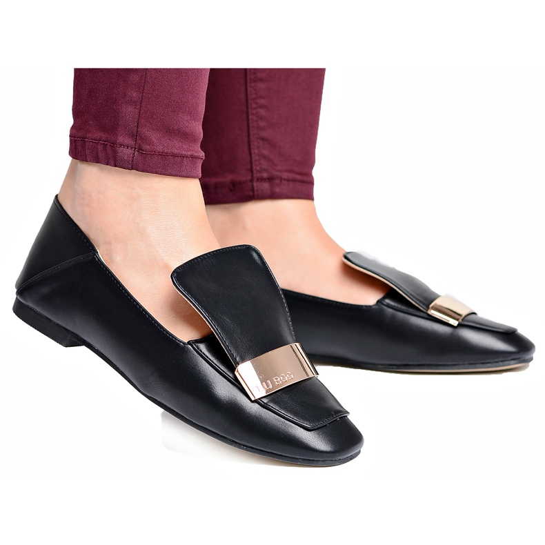 Damen Loafer Lu Boo Black Grain Mit Teller Harlem schwarz
