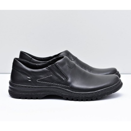 KOMODO Schwarze Leder Brogues Herren Schuhe Große Größen Modest