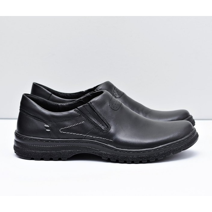 KOMODO Schwarze Leder Brogues Herren Schuhe Große Größen Modest