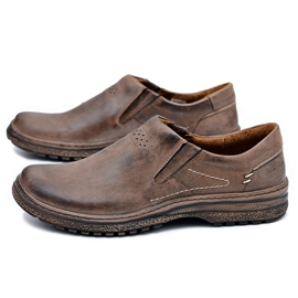 KOMODO Herren Braun Leder Brogues Schuhe Große Größe Modest