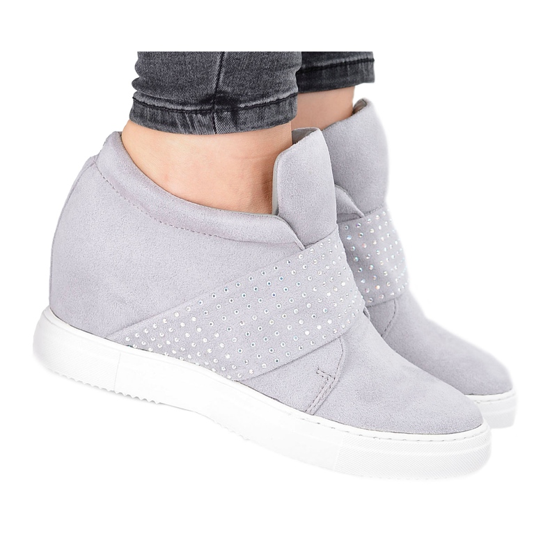 Damen Sneaker Grau Lu Boo Pailletten PinkSugar