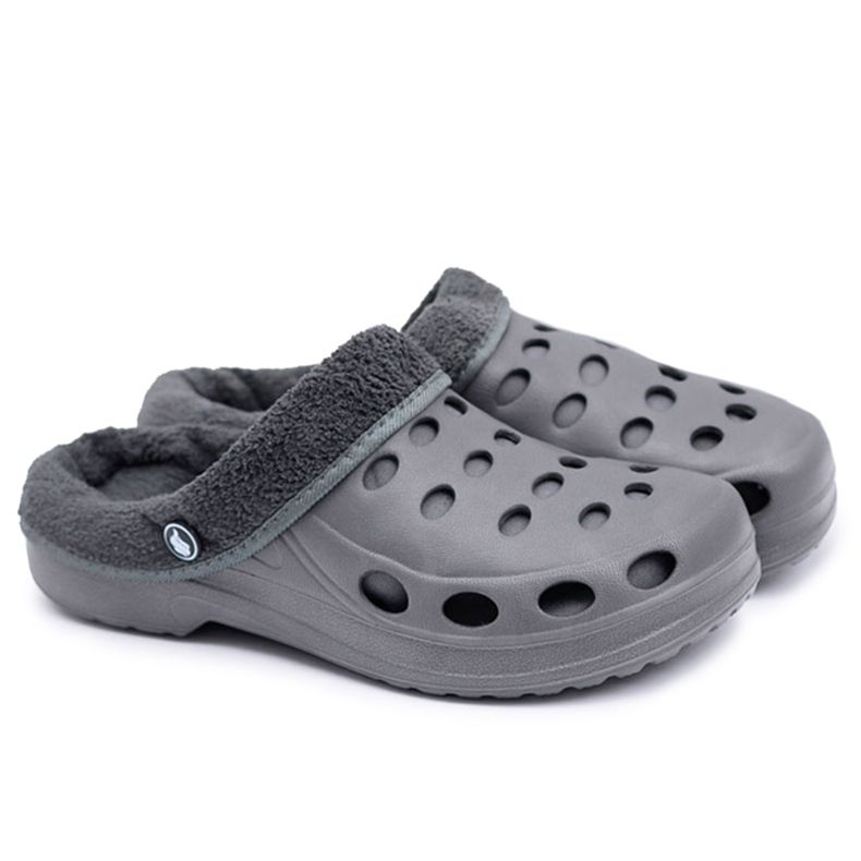 Flameshoes Herren Hausschuhe Warme Sandalen Grau Kroksy Eva