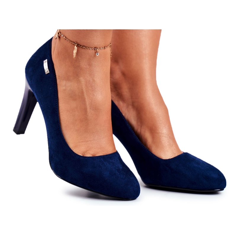 Damen Pumps Wildleder Navy Blue On a Bar Sergio Leone Campbell blau