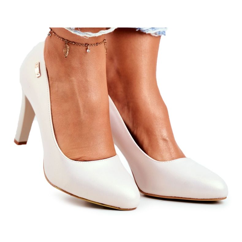 Pumps für Damen Pearl Beige auf einer Säule Sergio Leone Campbell