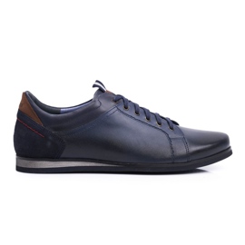 Marineblaue Leder Herren Sportschuhe Nikopol Achilles