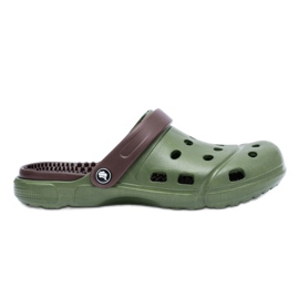 Flameshoes Herren Gartenhausschuhe Kroks Eva Grün braun