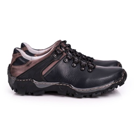 Bednarek Polish Shoes Trekkingschuhe aus Leder für Herren Filippo marineblau