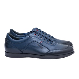 Herren Marineblaue Lederschuhe Nikopol Casual Polver