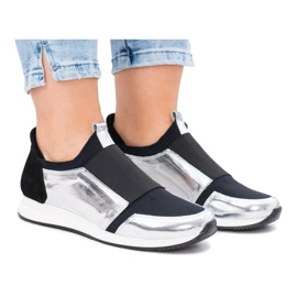 Butmil Sport Slip-On Schuhe Naturleder Selavi schwarz grau