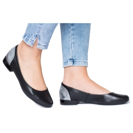Maciejka Leder Schwarz Damen Ballerinas 02899